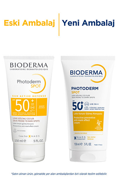Bioderma Photoderm Spot SPF 50+ Leke Karşıtı Tüm Ciltler için Yüz & Vücut Güneş Kremi 150 ML