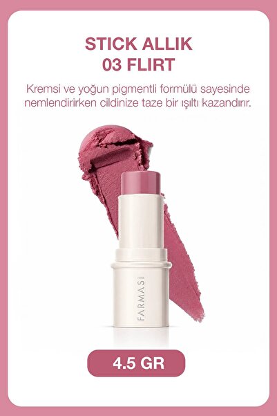 Farmasi Dudak ve Yanak Renklendirici Doğal Görünüm Veren Stick Allık- 03 Flirt