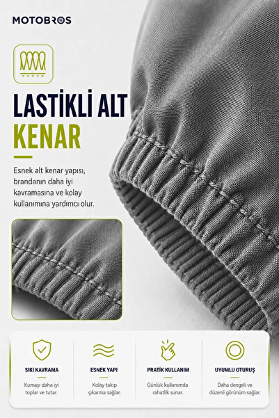 Motobros Motosiklet Brandası Motor Brandası Honda PCX Uyumlu ThermoGuard-X Gri Su Geçirmez UV Korumalı Motor Örtüsü