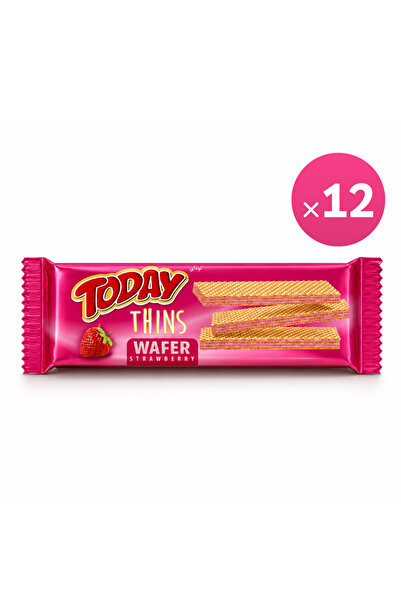 Elvan Today Thins Gofret Çilekli 65 Gr. (12 Adet)