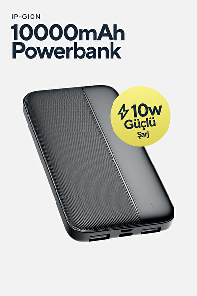 S-LINK IP-G10N Siyah Micro+Type C Girişli 10000mAh Taşınabilir Şarj Cihazı Po...
