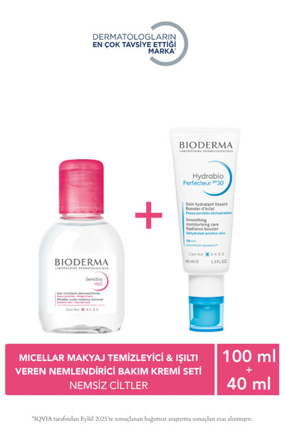 Bioderma Işıltı Veren Nemlendirici SPF30 Güneş Koruyuculu Yüz Kremi & H2O Mic...