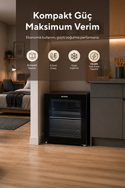 KUMTEL HMB-60 44 L Cam Kapılı Mini Buzdolabı (Minibar)