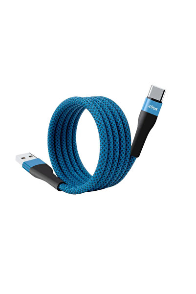4 Berry Bmuc-02 Mavi Manyetik Usb-a-c Kablo – 1.5 M, Süper Hızlı Şarj