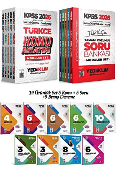 Yediiklim Yayınları 2026 KPSS Ortaöğretim Ön Lisans GY-GK Konu Anlatımı ve So...