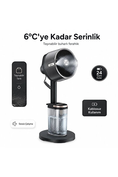 Shark Taşınabilir Buharlı Fan & Vantilatör Siyah 36 W, İç-Dış Mekan Uyumlu, U...