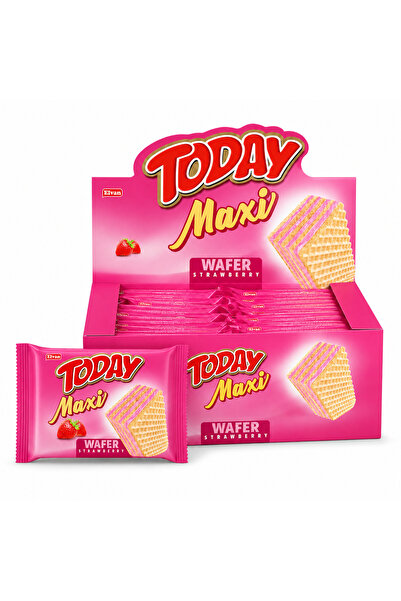 Elvan Today Maxi Çilekli Gofret 38 Gr. 24 Adet (1 Kutu)