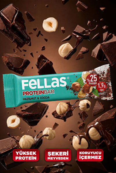 Fellas Protein Bar - Fındıklı ve Kakaolu (32 g) x 12 Adet