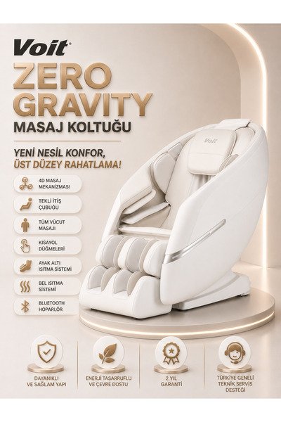 Voit Zero Gravity Masaj Koltuğu 4D Masaj Kumandalı Bluetooth Hoparlörlü MONTA...