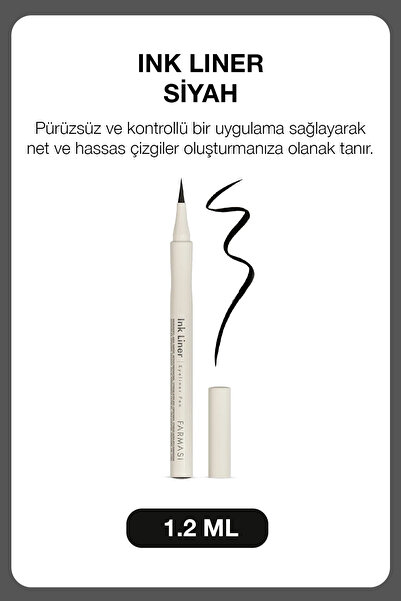 Farmasi Ink Liner | Uzun Süre Kalıcı Keçe Uçlu Likit Yarı Mat Bitişli Eyeliner