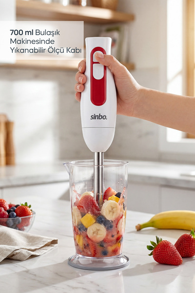 Sinbo SHB 3100S El Blender Seti, Çırpıcı, Doğrayıcı Hazne ve Ölçü Kabı