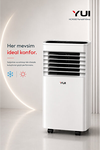 Yui HC9000 9000 BTU Soğutmalı & 7848 BTU Isıtma Portatif Klima (Uzaktan Kuman...