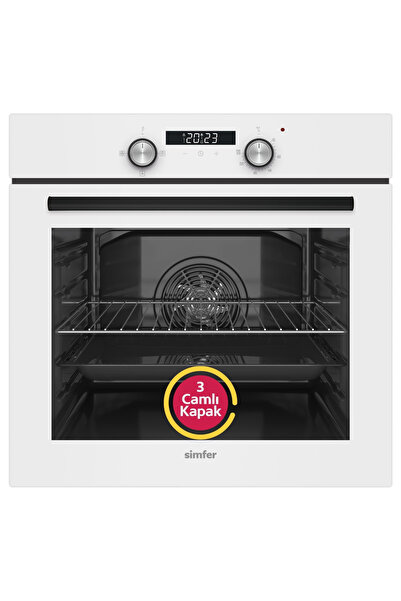 Simfer 8204 0+3 Fonksiyon Dijital Power Turbo Beyaz, Cam Ankastre Fırın