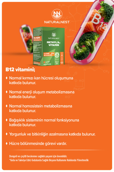 Naturalnest B12 Dilaltı Sprey 1000 mcg 10 ml 66 Puf