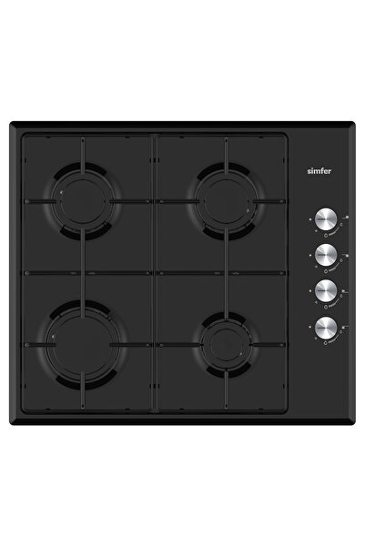Simfer 3851 60 Cm Set Üstü Siyah Emaye Ocak, Emaye Izgara 4 Göz