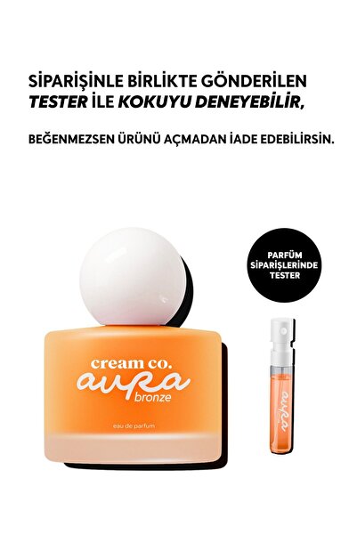Cream Co. Aura Bronze Parfüm EDP 50 ML | Tuzlu Karamelli Vanilyalı Kalıcı Kokulu Kadın Parfümü Sandal Ağacı