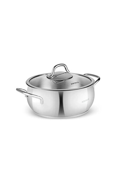 Karaca Emirgan Oală din oțel inoxidabil cu capac, 20cm, Argintiu