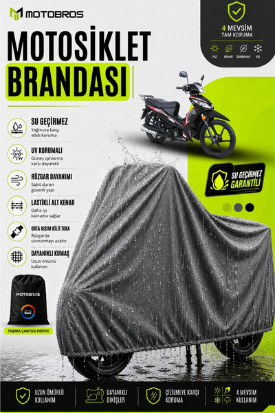 Motobros Kuba Ege 50 Compatible Motorcycle Tarpaulin (Thickest) Fabric for Lo...