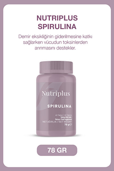 Farmasi Nutriplus Spirulina Mavi-Yeşil Alg 60 Kapsül