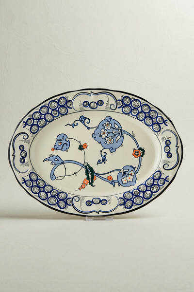 Karaca x Ömür Akkor İznik Hatai Kayık Tabak 30 cm