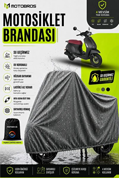 Motobros Kuba Trendy Compatible Gray Motorcycle Tarpaulin Thickest Fabric Lif...
