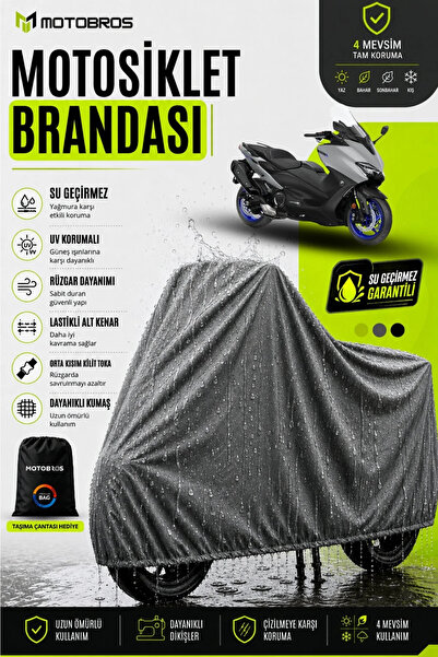 Motobros قماشة دراجة نارية رمادية اللون متوافقة مع Yamaha Tmax للاستخدام مدى ...