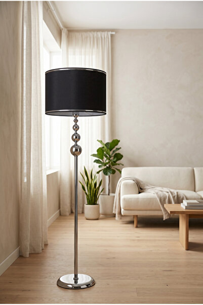 Vinner Krom Serisi Üçlü Küre Metal Lambader – 165 cm Modern Tasarım Dekoratif...