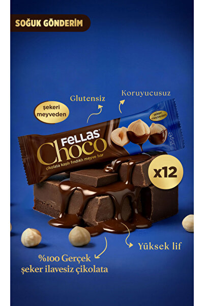 Fellas Choco - Çikolata Kaplı Fındıklı Meyve Bar (35 g) x 12 Adet