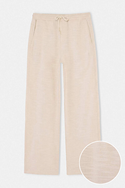 Trendyol Kollektion Beigefarbene, saisonale Baggy-Herrenhose aus 100 % Baumwo...