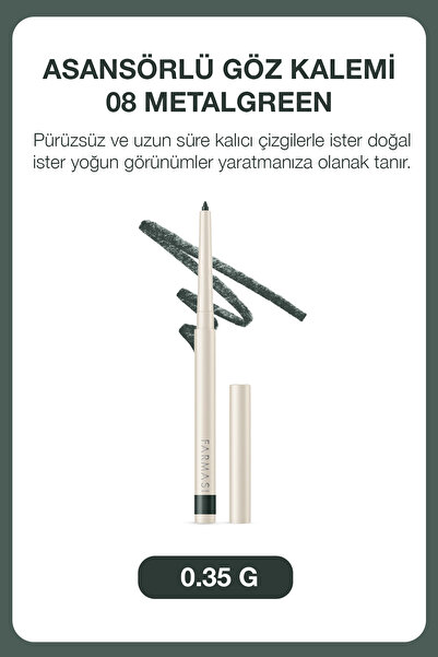 Farmasi Asansörlü Göz Kalemi 08 Metalgreen
