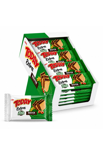 Elvan Today Extra Bol Kremalı Fındıklı Gofret 50Gr. 24 Adet (1 Kutu)