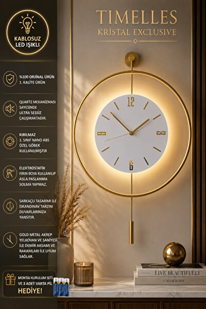 MetaQuartz Aksesuar Timelles Kristal Gold (Özel Seri-Quartz Mekanizmalı) Ledl...