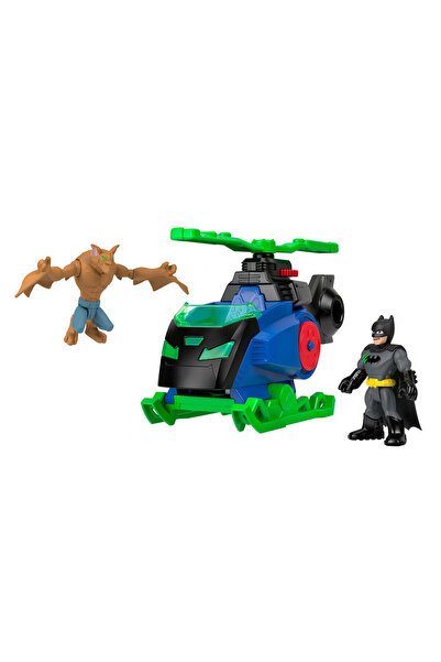 DC SUPER FRIENDS Batcopter ve Man-Bat Oyun Seti, Batman, Man-Bat, fırlatılabilir disk JML97
