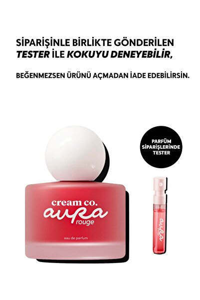 Cream Co. Aura Rouge Parfüm EDP 50 ML | Meyvemsi Kalıcı Kokulu Kadın Parfümü Armut Menekşe Gül Sedir Ağacı