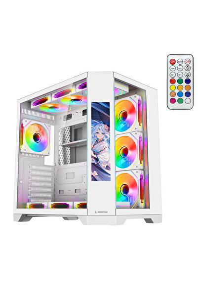 Rampage NOVA 9.16'' Lcd Ekranlı Hub+Kumanda Beyaz 7x12cm ARGB Pwm Fan Gaming ...