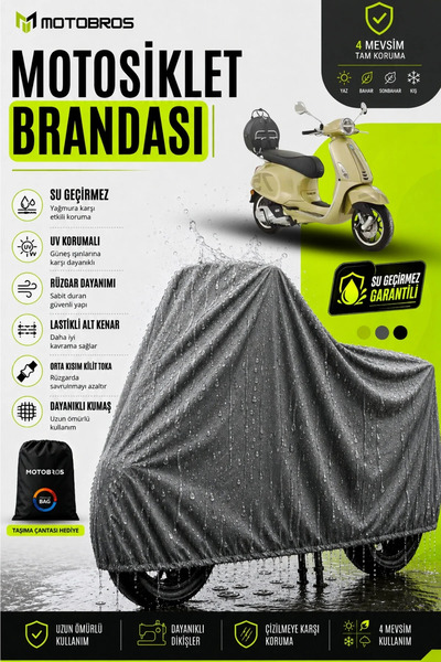Motobros قماش فيسبا بريمافيرا المتوافق مع القماش المشمع الرمادي للدراجات النا...