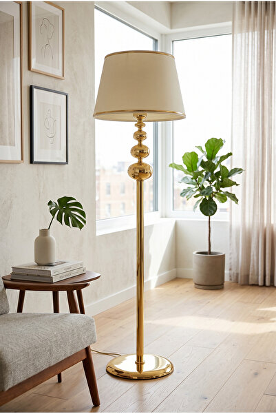 Vinner Vega Gold Serisi 3 Küreli Metal Lambader 165 cm – Modern Dekoratif Sal...