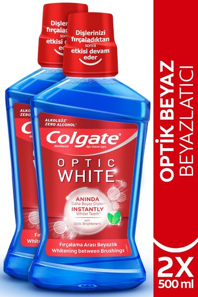 Colgate Optic White Beyazlatıcı Alkolsüz Ağız Bakım Suyu 500 ml Ağız Çalkalam...