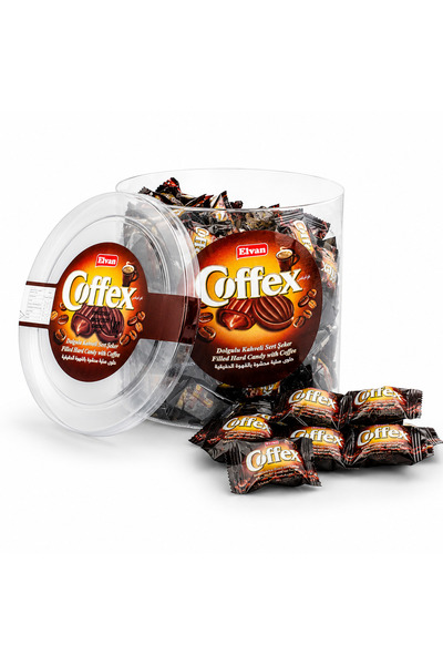 Elvan Coffex Kahveli Şeker 1000 Gr. Silindir (1 Kutu)
