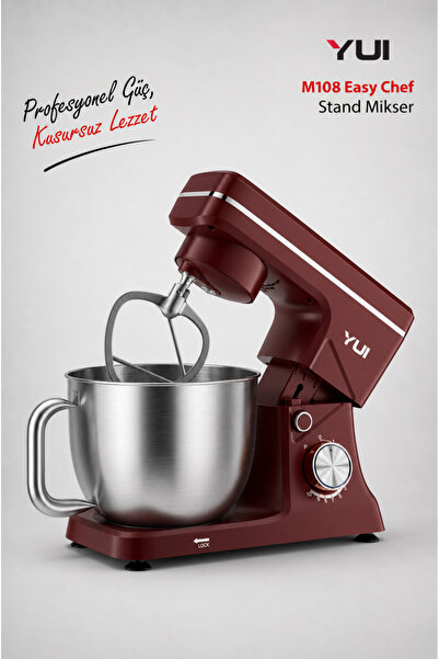 Yui M108 Easy Chef Hamur Yoğurma Makinesi Stand Mikseri Bordo