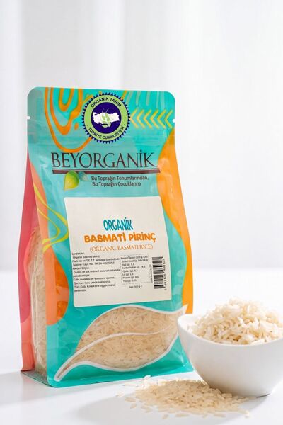 BEYORGANİK Organik Basmati Pirinç 500gr (PESTİSİT VE AFLATOKSİN ANALİZLİ)