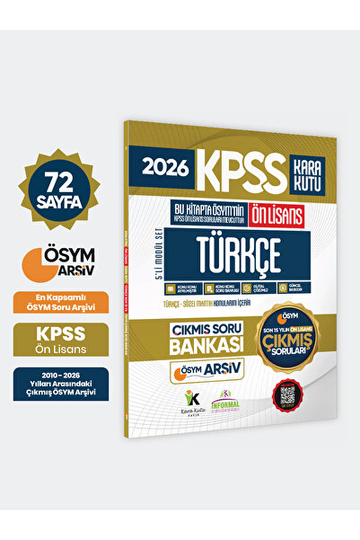 İnformal Yayınları 2026 FULLÖnLisans KPSS Türkçe Kara Kutu ÖSYM Çıkmış Soru B...