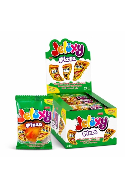 Elvan Jelaxy Pizza Yumuşak Şeker 20 Gr. 24 Adet (1 Kutu)