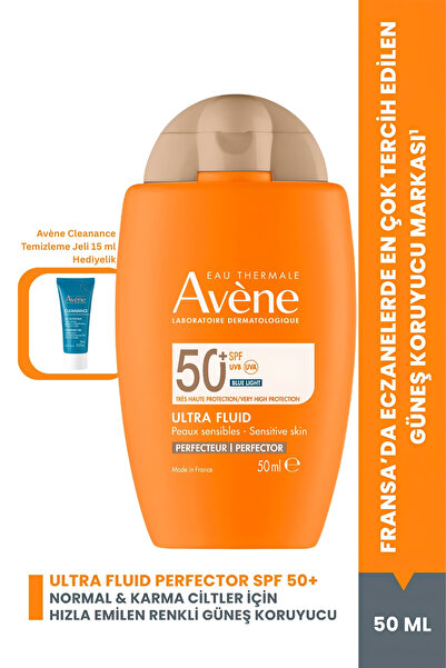 Avene Ultra Fluid Perfector SPF50+ Ton Eşitle ve Karma Ciltler İçin 50 ml+ Te...