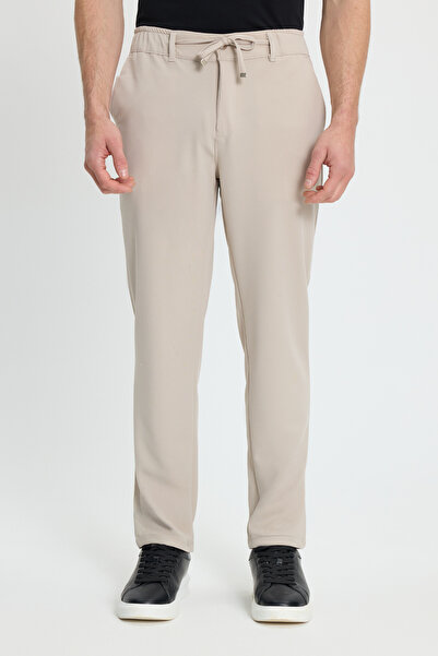 Tudors Men's Slim Fit Slim Fit Elastic Waist Lace-Up Detailed Stone Trousers