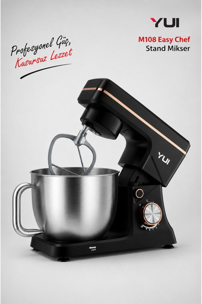 Yui M108 Easy Chef Hamur Yoğurma Makinesi Stand Mikseri Siyah Rose
