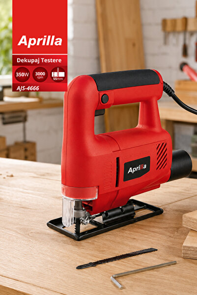Aprilla Ajs-4666 Ayarlanabilir Tabanlı Dekupaj Testere – 350W, 3000r/dak, Toz...