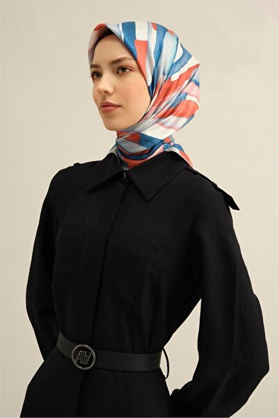 Armine Soyut Desenli Saf İpek Twill Eşarp 9306D 37