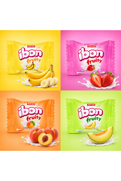 Elvan Ibon Milk Fruit Candy 300 Gr. (1 Pack)