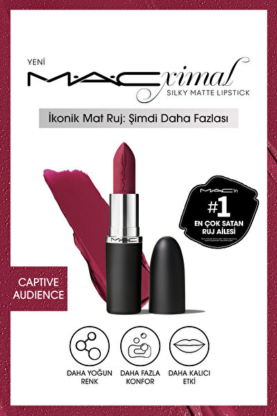 M.A.C M·a·cxımal Silky Matte Lipstick Nemlendirme Etkili Yoğun Renk Sağlayan ...
